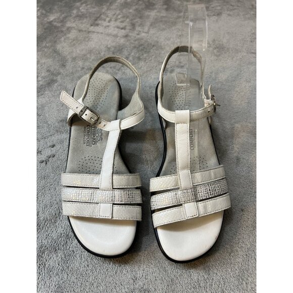 SAS Capri Comfort Women's White Leather Strappy Slingback Sandals Size 8 - Picture 1 of 10